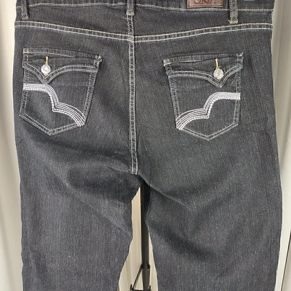 DKIN Women's Black Cotton Blend Jeans Size 18W - Picture 4 of 10